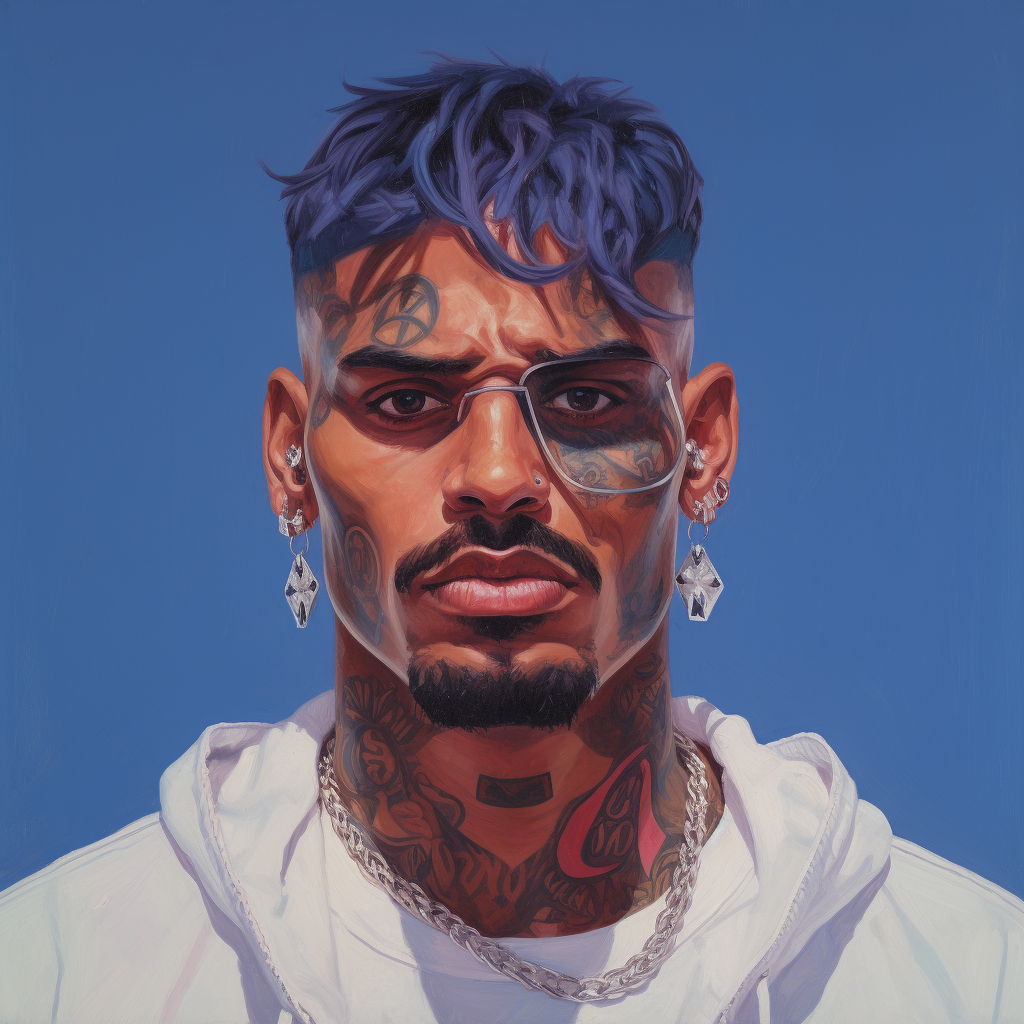 Male Gangster Crip Portrait