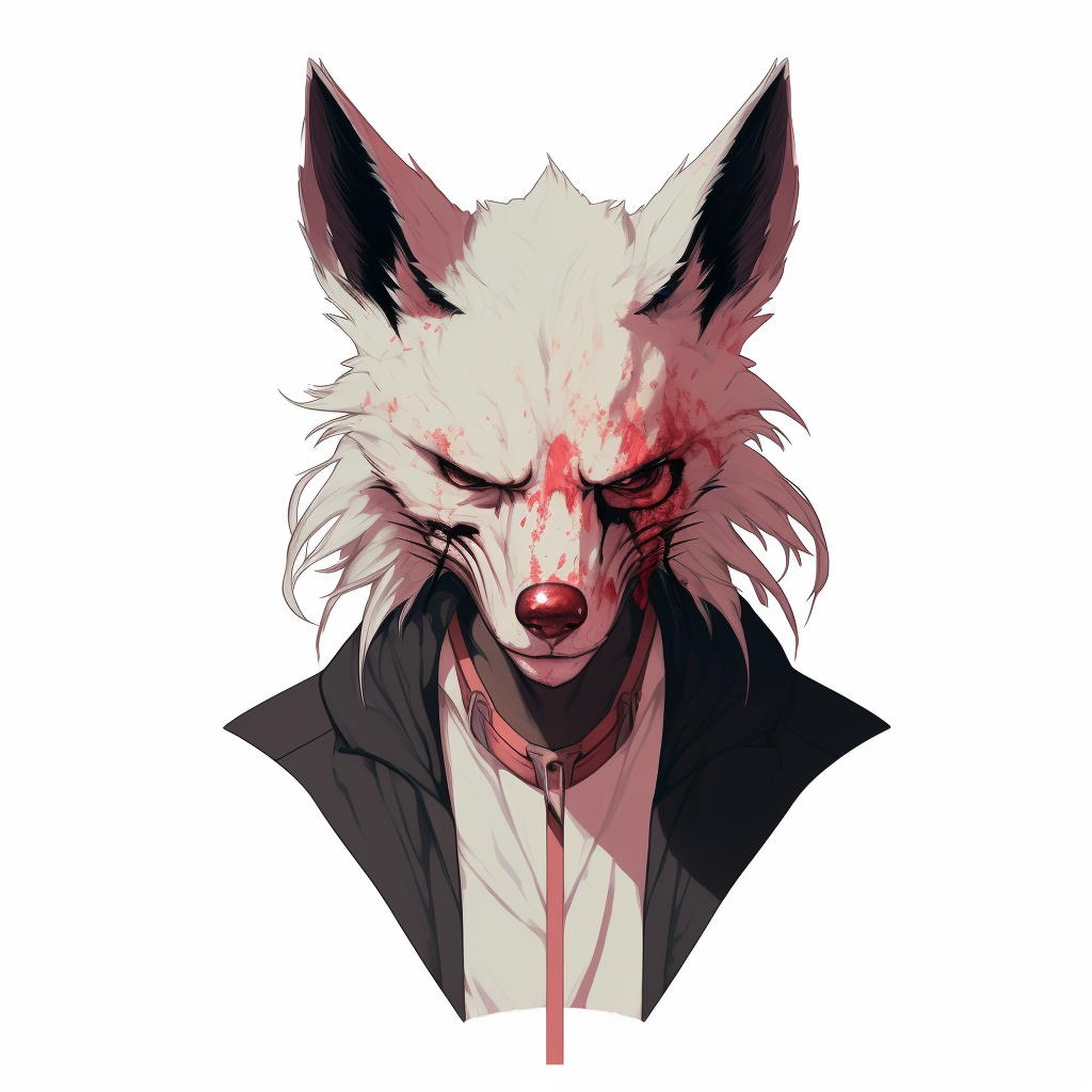 gangster fox mask portrait male