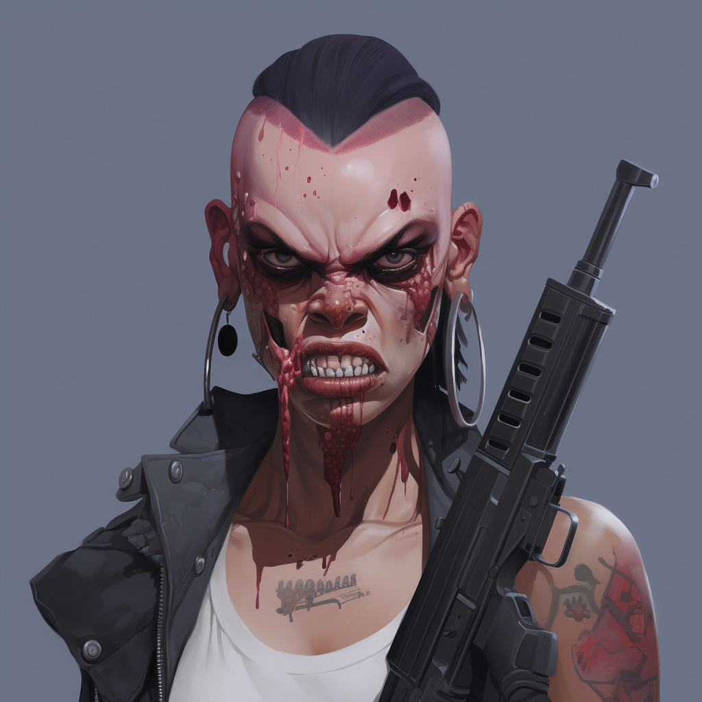 Female gangster mercedez portrait