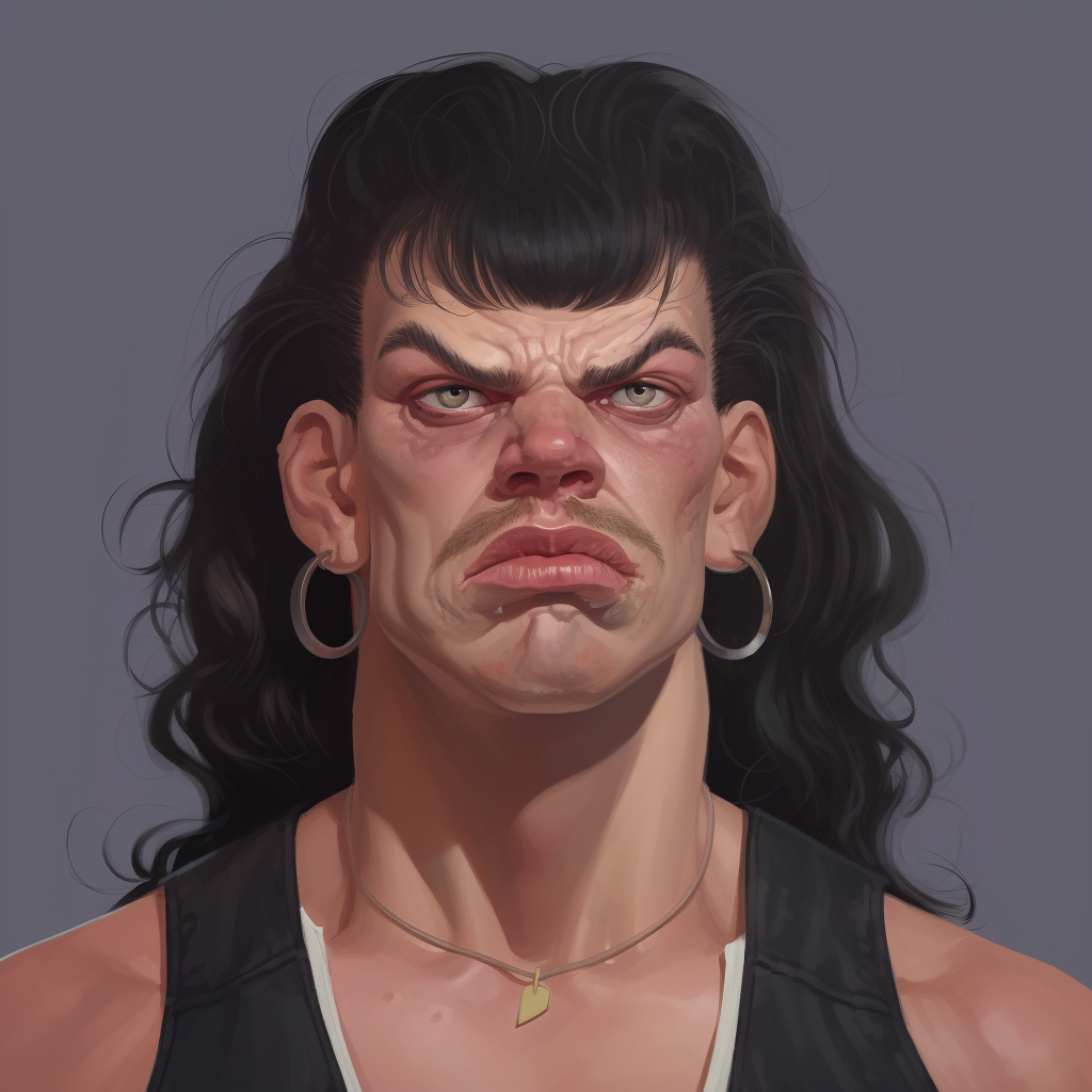 Female with gangster mullet portrait