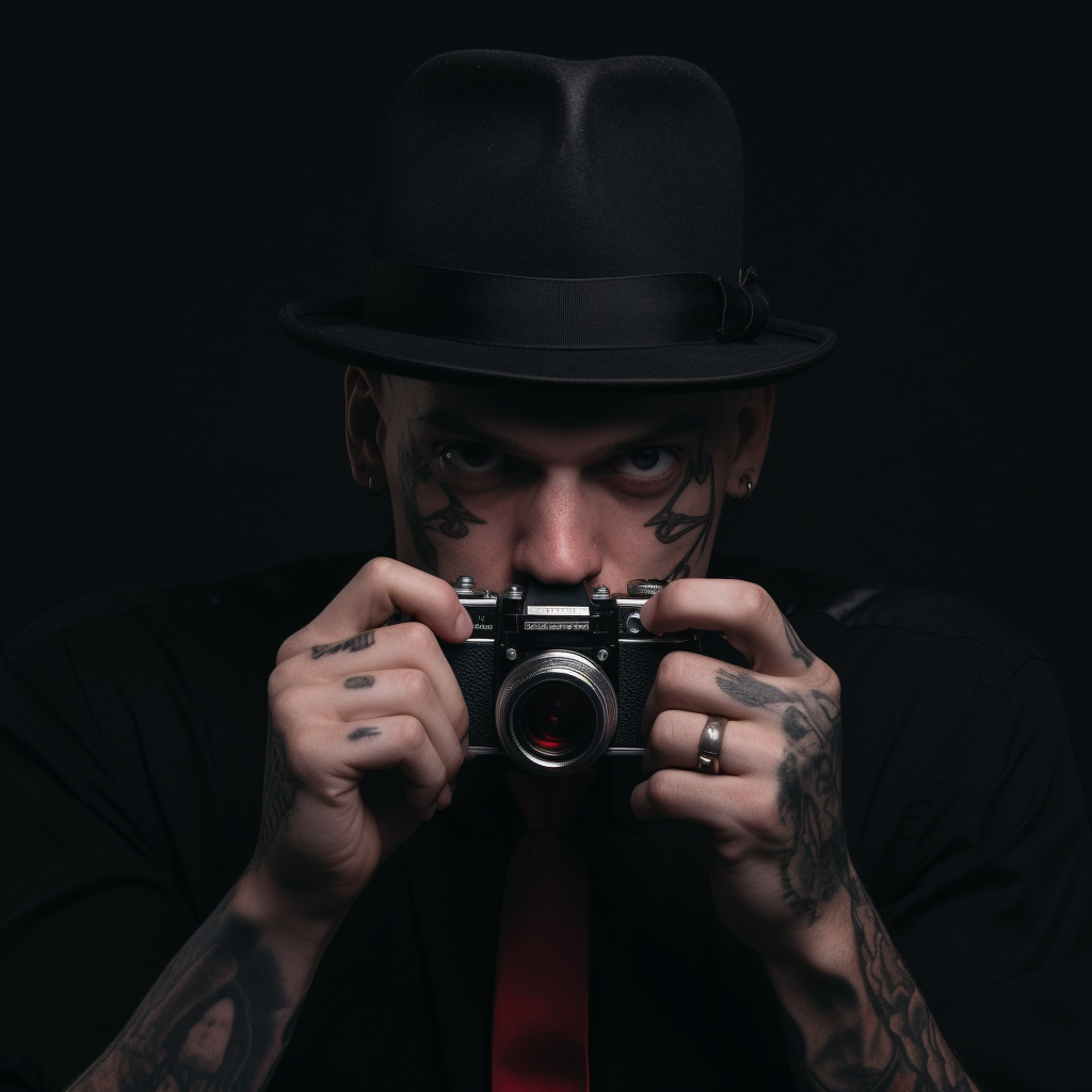 Gangster photographer male portrait