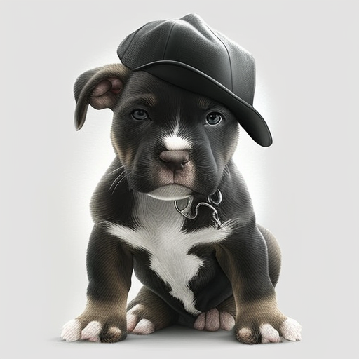 Adorable Gangster Puppy on White Background