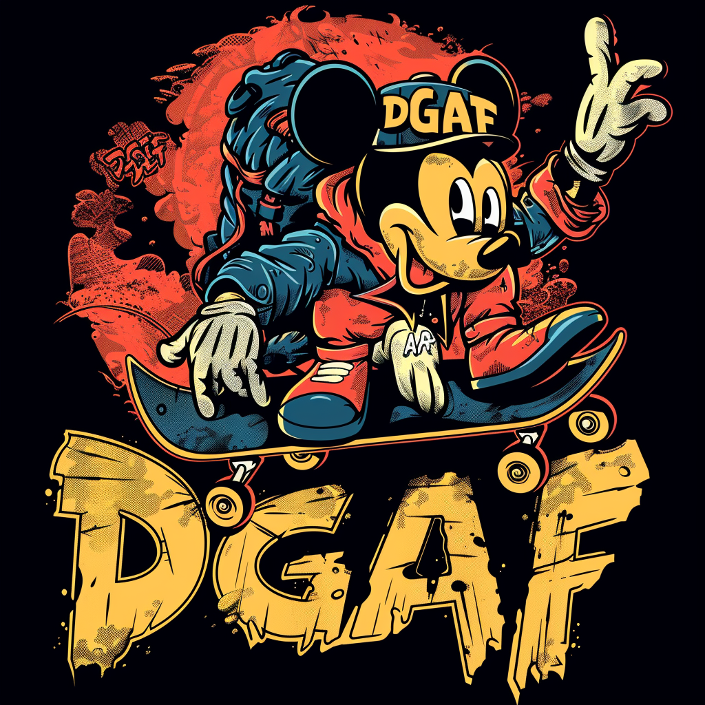 Gangster Mickey Mouse Skateboard Graphic