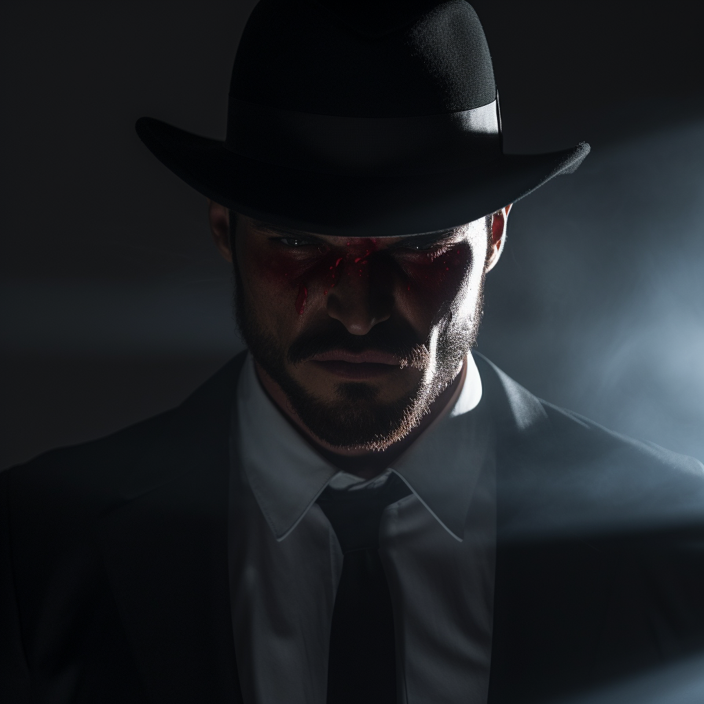 Male gangster shadow portrait