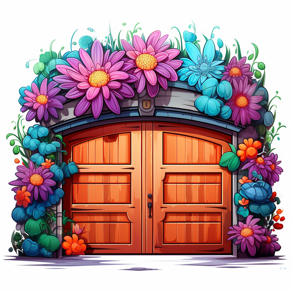 Garage Doors in Cartoon Style