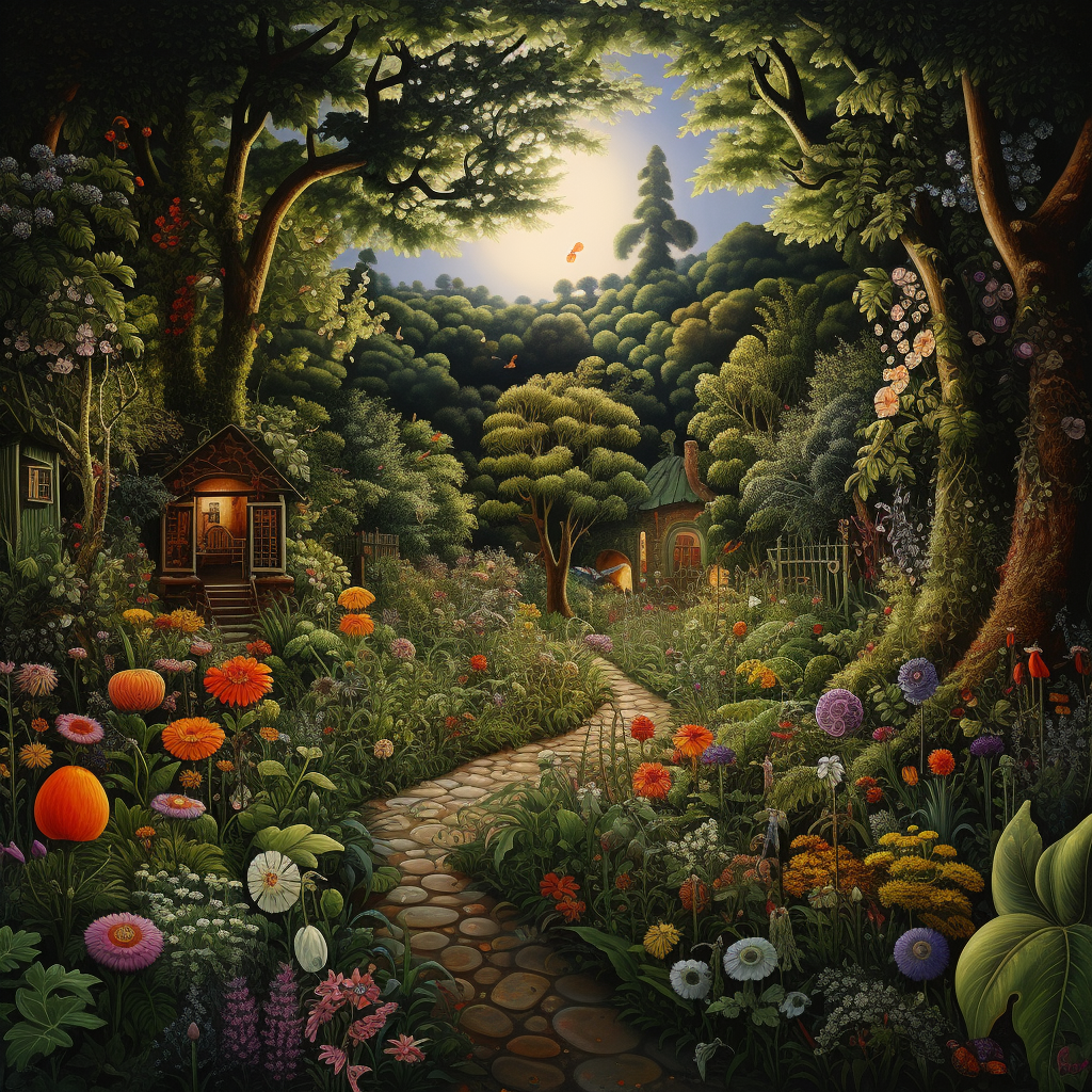 colorful garden painting