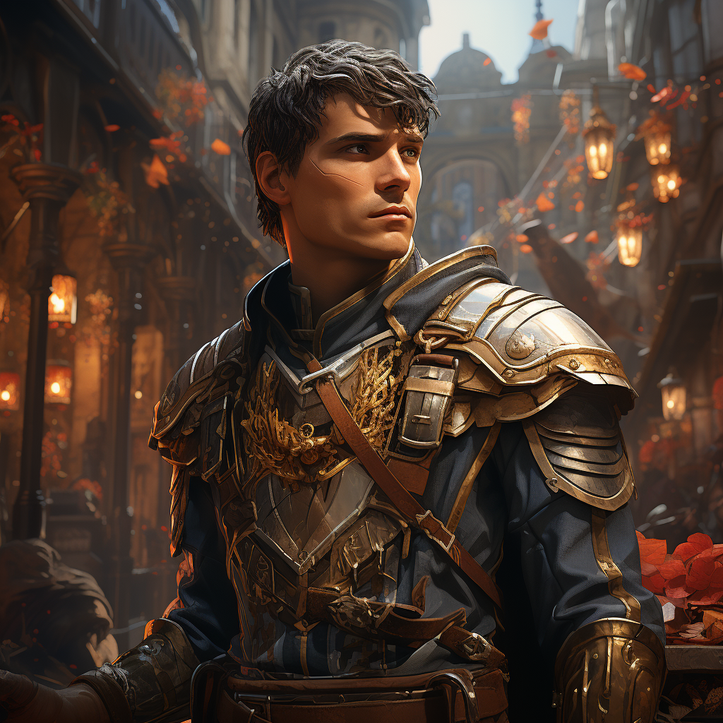 Garen in Paris wearing French armor