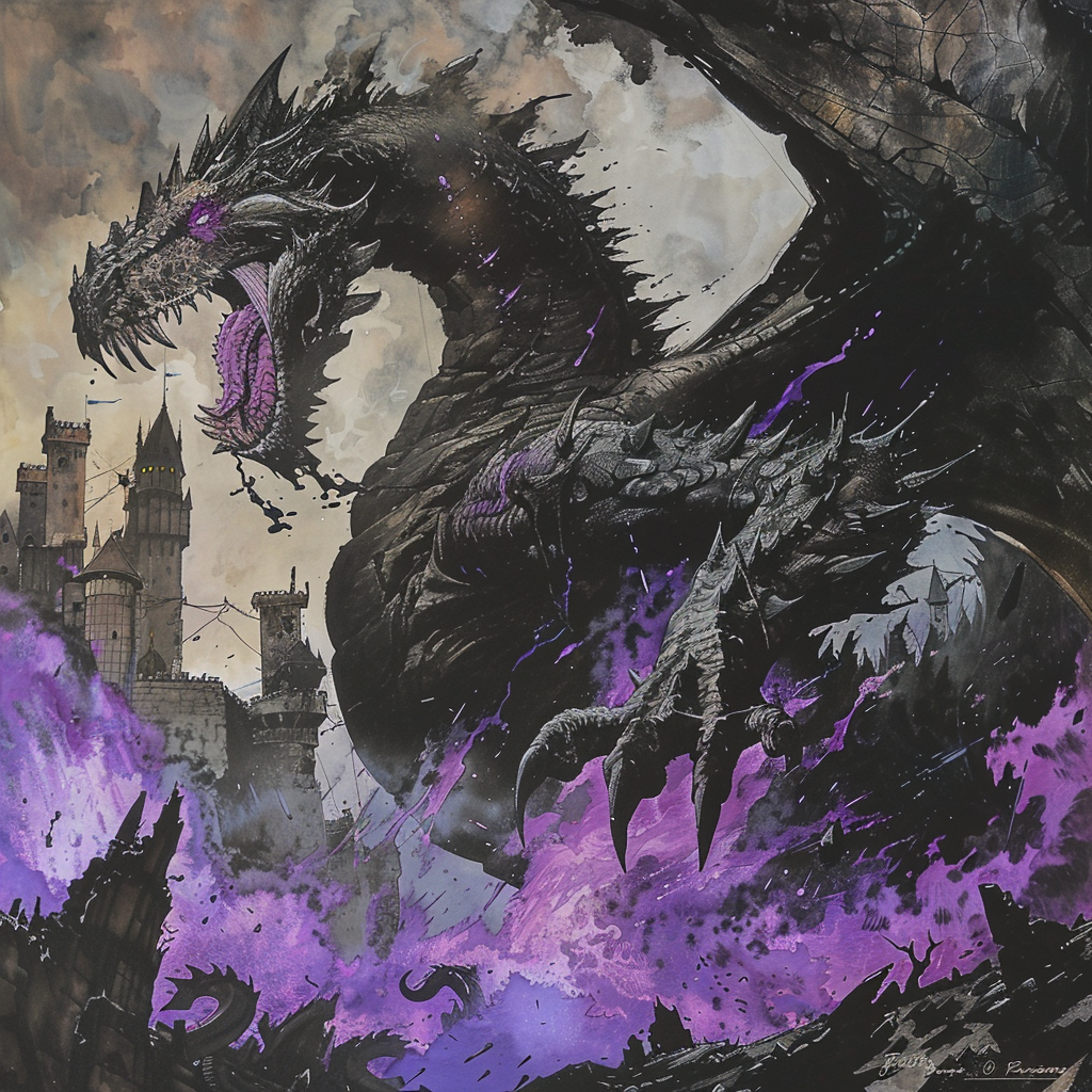 Evil Black Dragon Fantasy Art