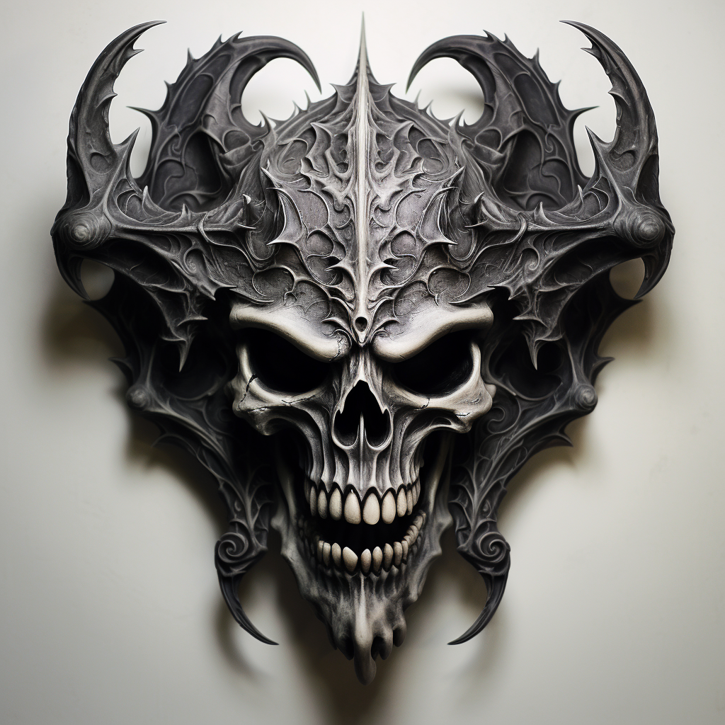 Detailed Gargoyle Skull Tattoo Design