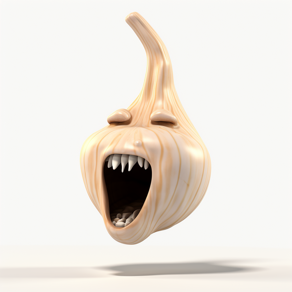 Cartoon garlic blowing animation