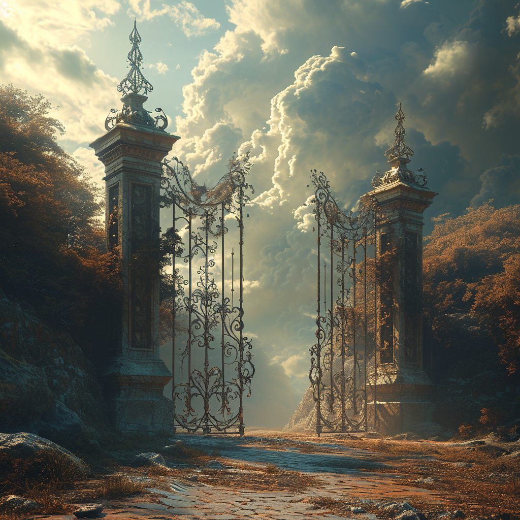 Beautiful gates to heavenly realm