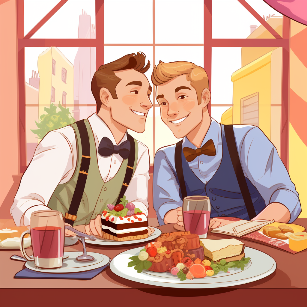 Gay Brunch Clipart Cartoon Style