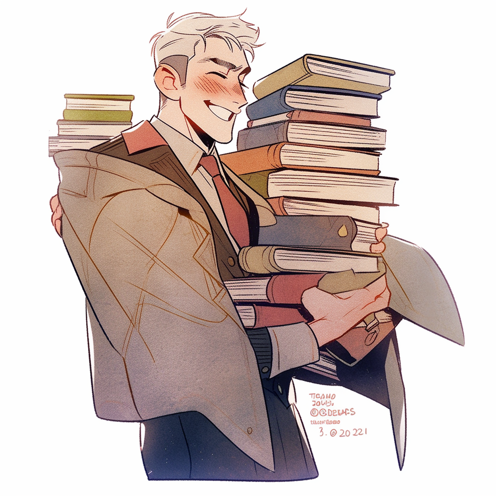 Gay Male College Professor with Books ?️‍?