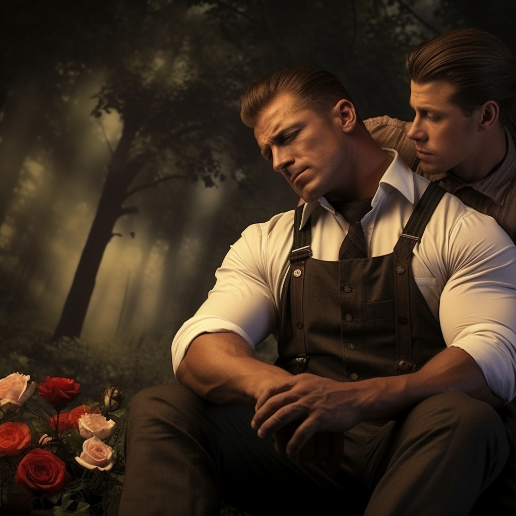 Gay romantic men in love photo