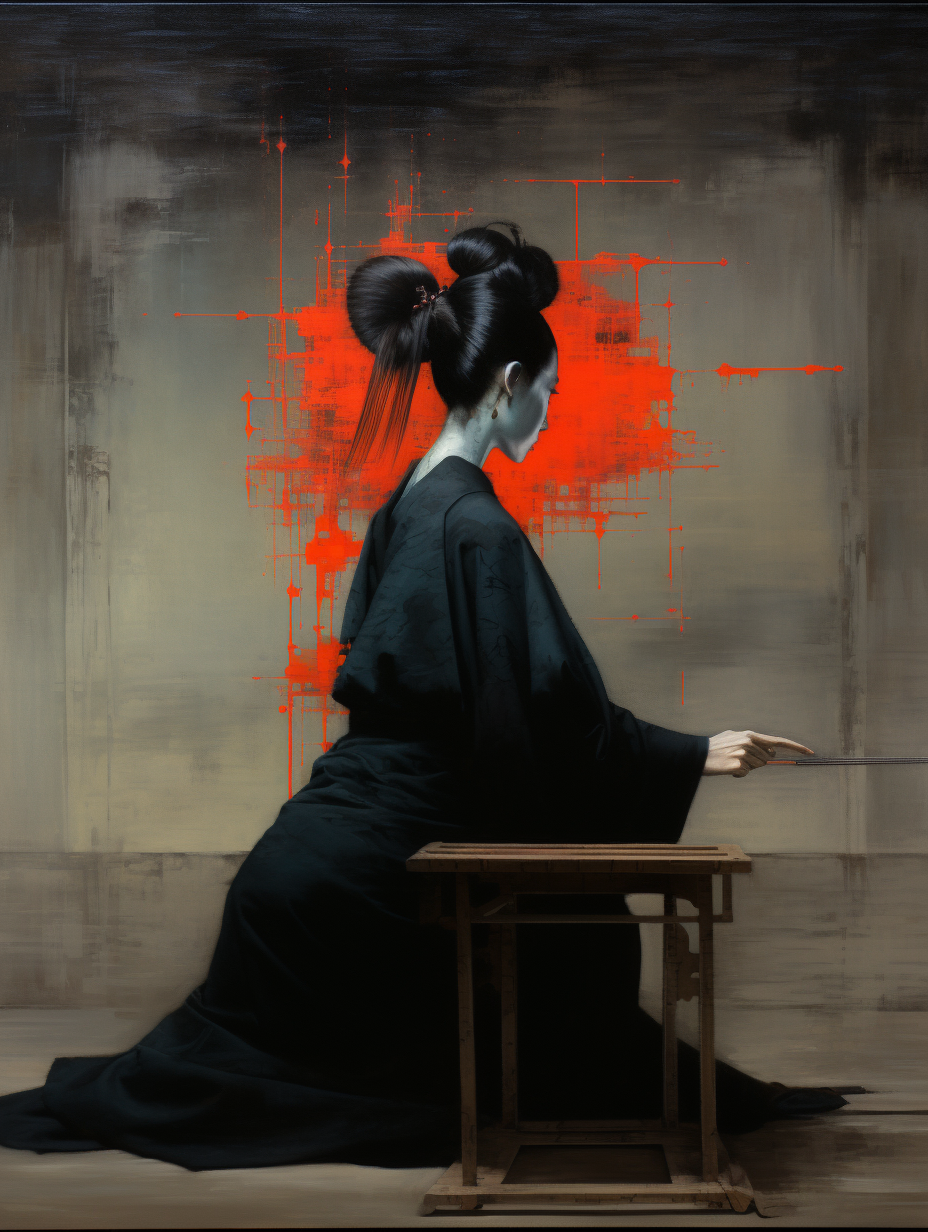 Geisha Android Portrait Painting