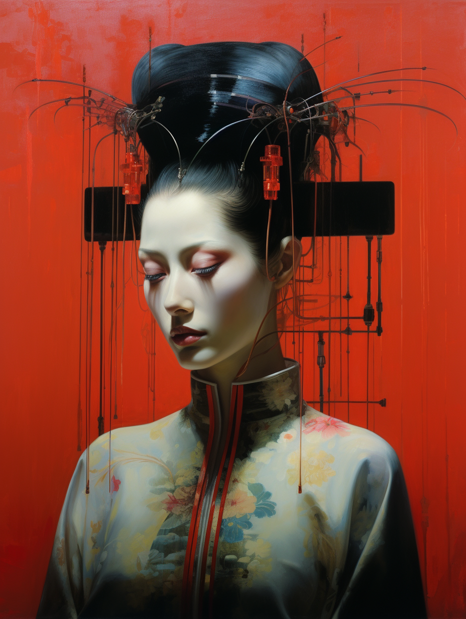 Geisha Android Portrait Artwork