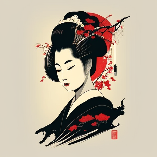 Geisha face collection icon