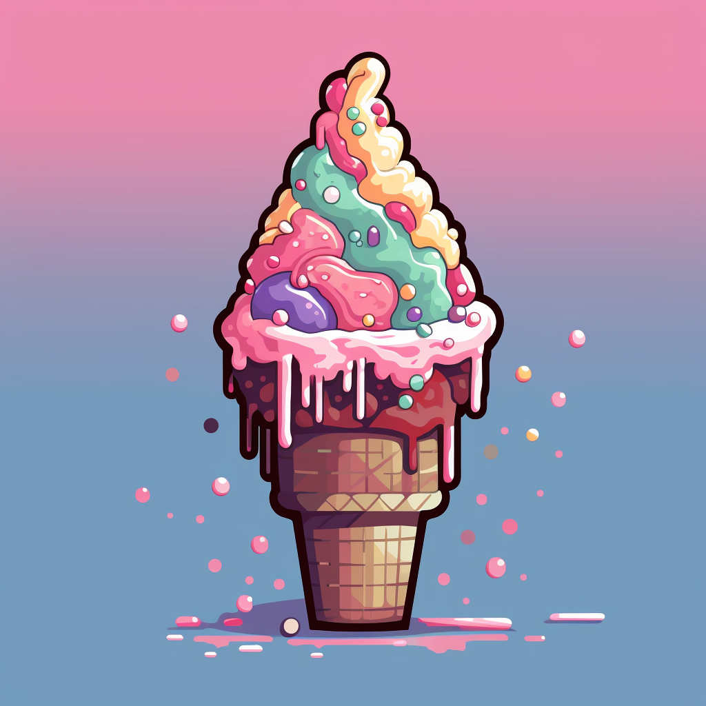 Scrumptious gelato in pixel art style