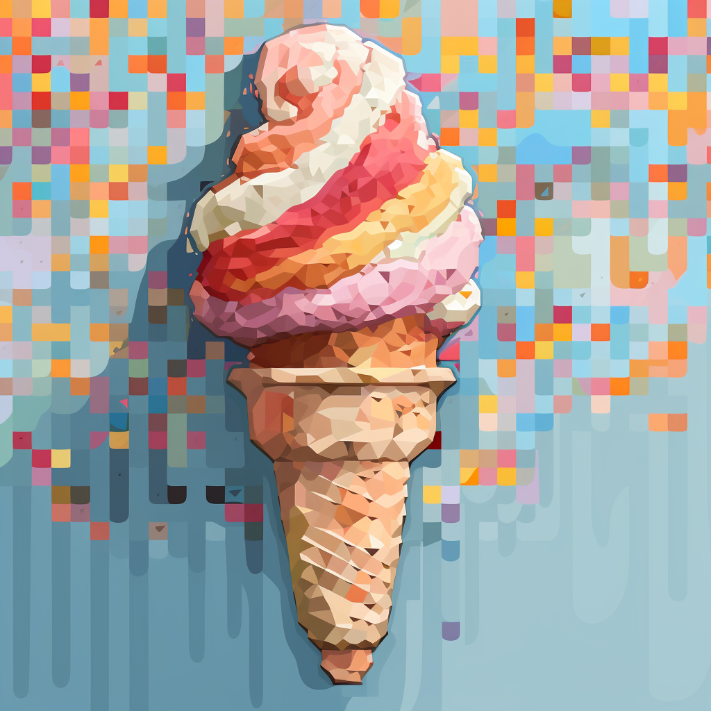 Scrumptious gelato in 8-bit mosaic