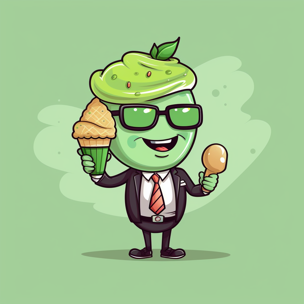 Gelato Icecream Mascot Walking and Smoking Cannabis