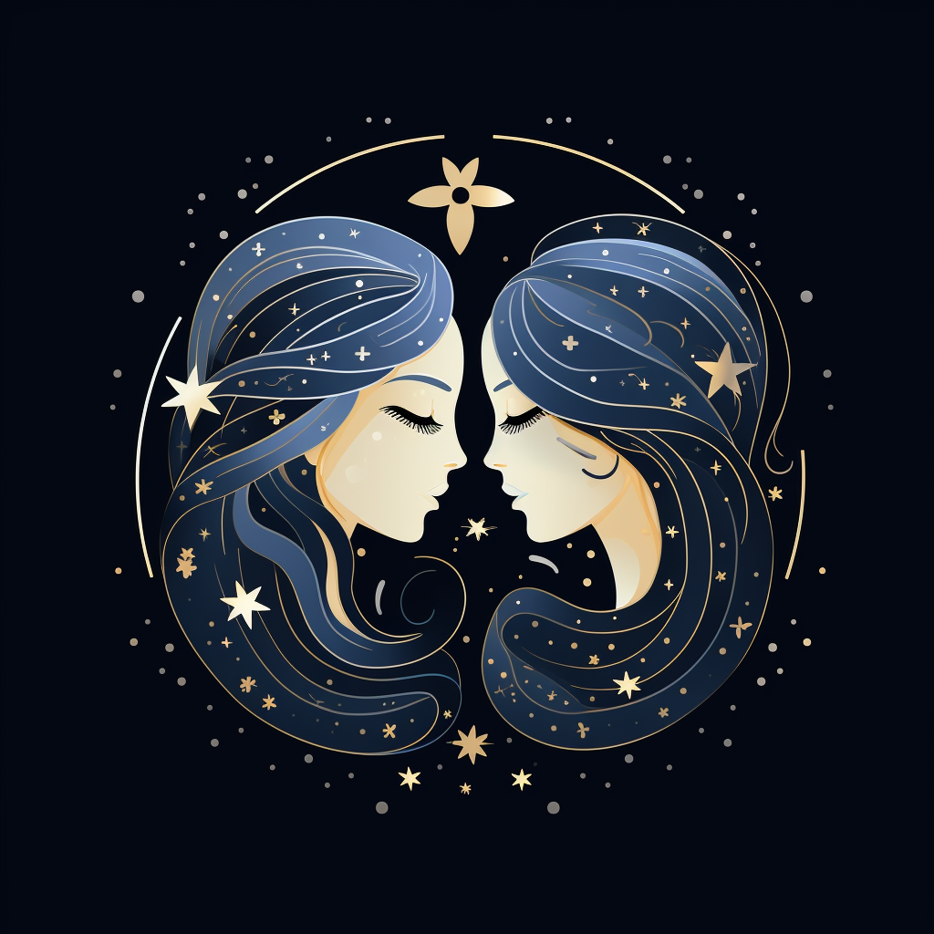 Gemini Zodiac Sign Icon Stars Constellations