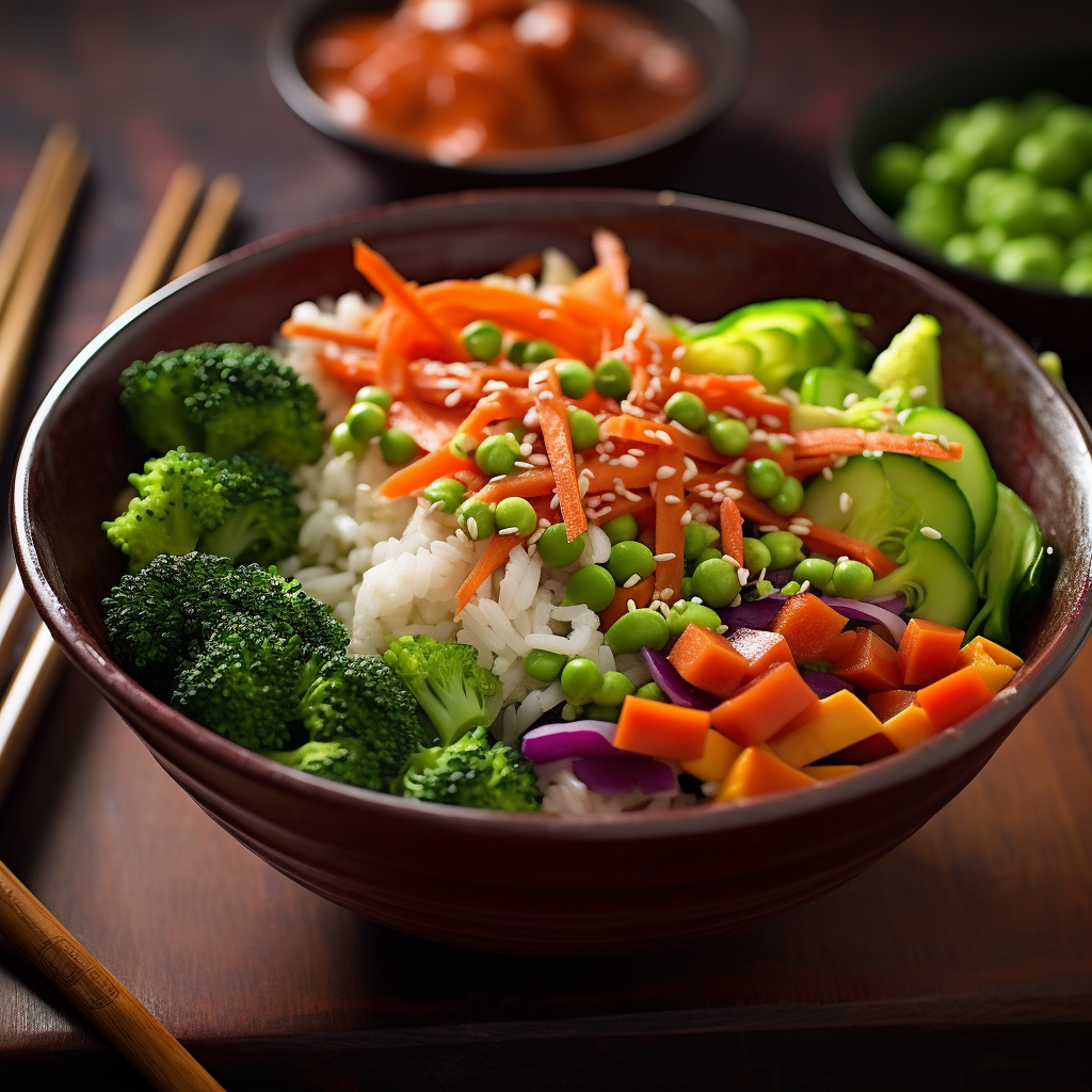 Colorful and nutritious veggie bowl