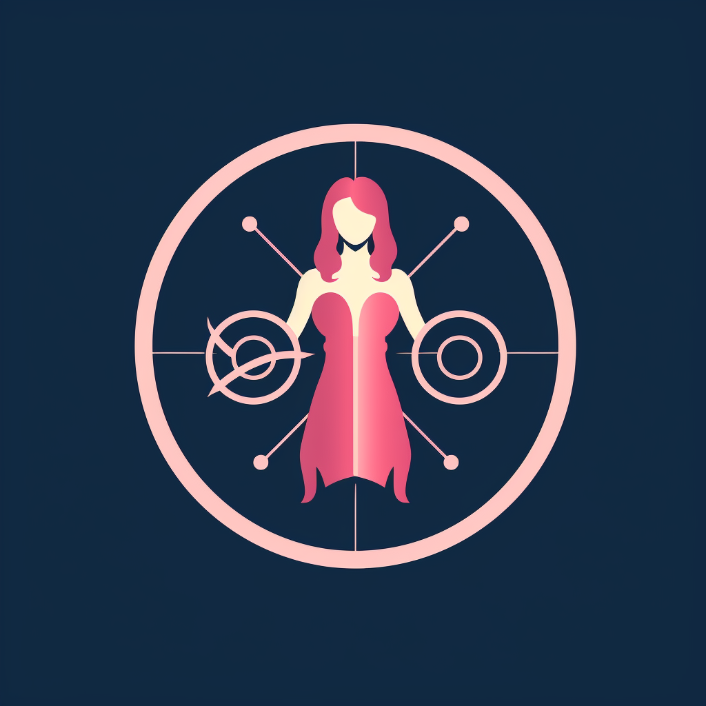 Gender symbols logo representing feminine empowerment in education