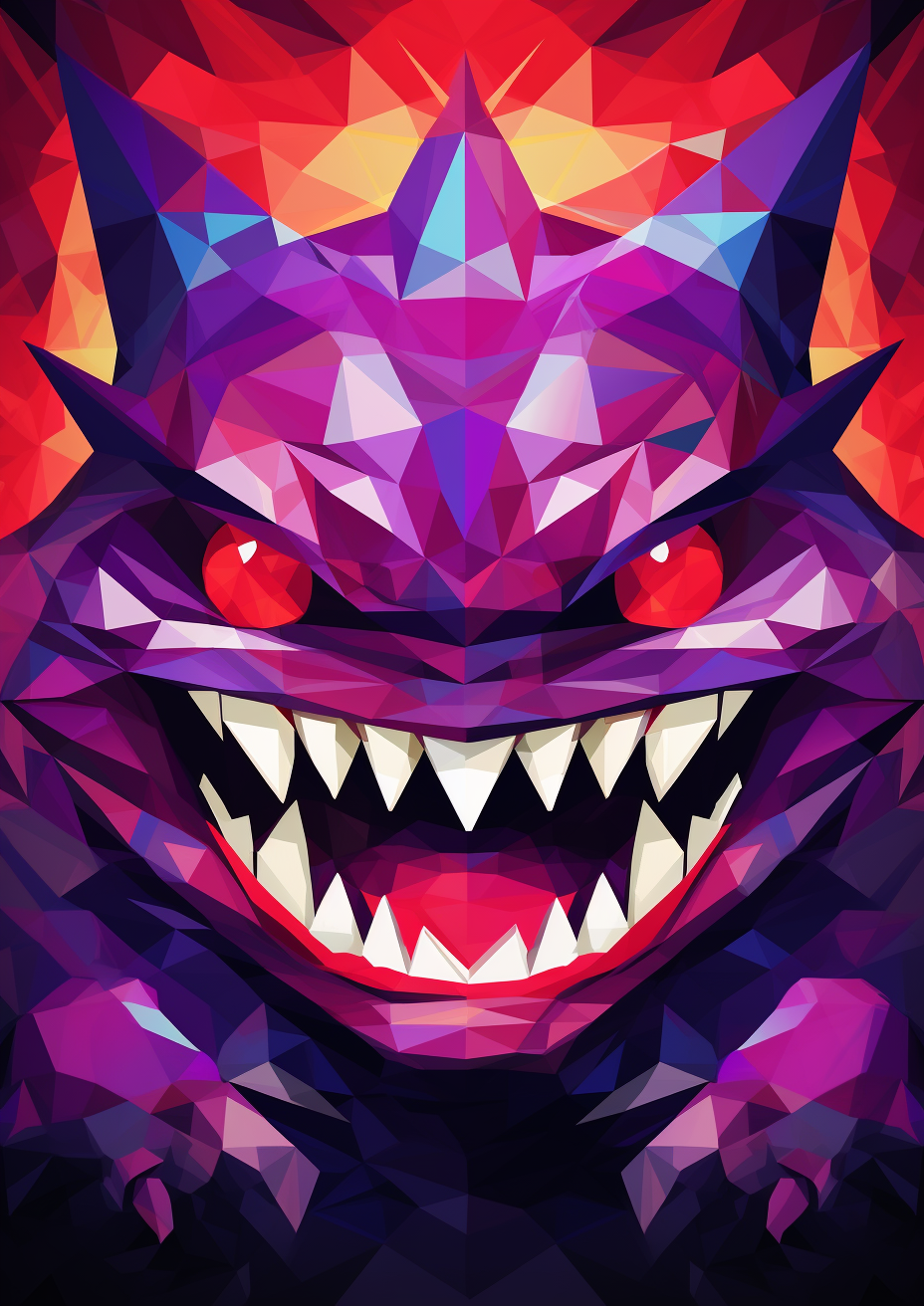 Gengar in Psychotic Cubism Style