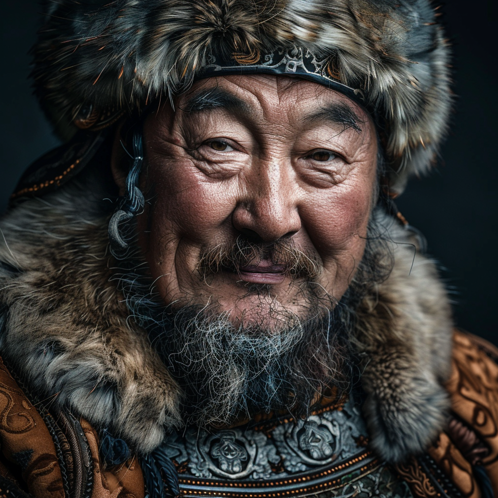 Genghis Khan famous happy portrait