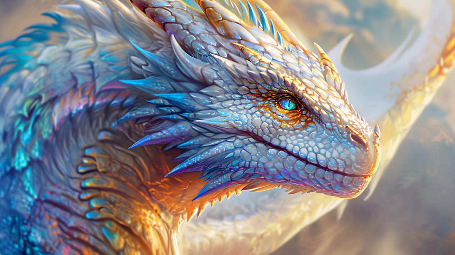 Gentle Dragon with Rainbow Scales