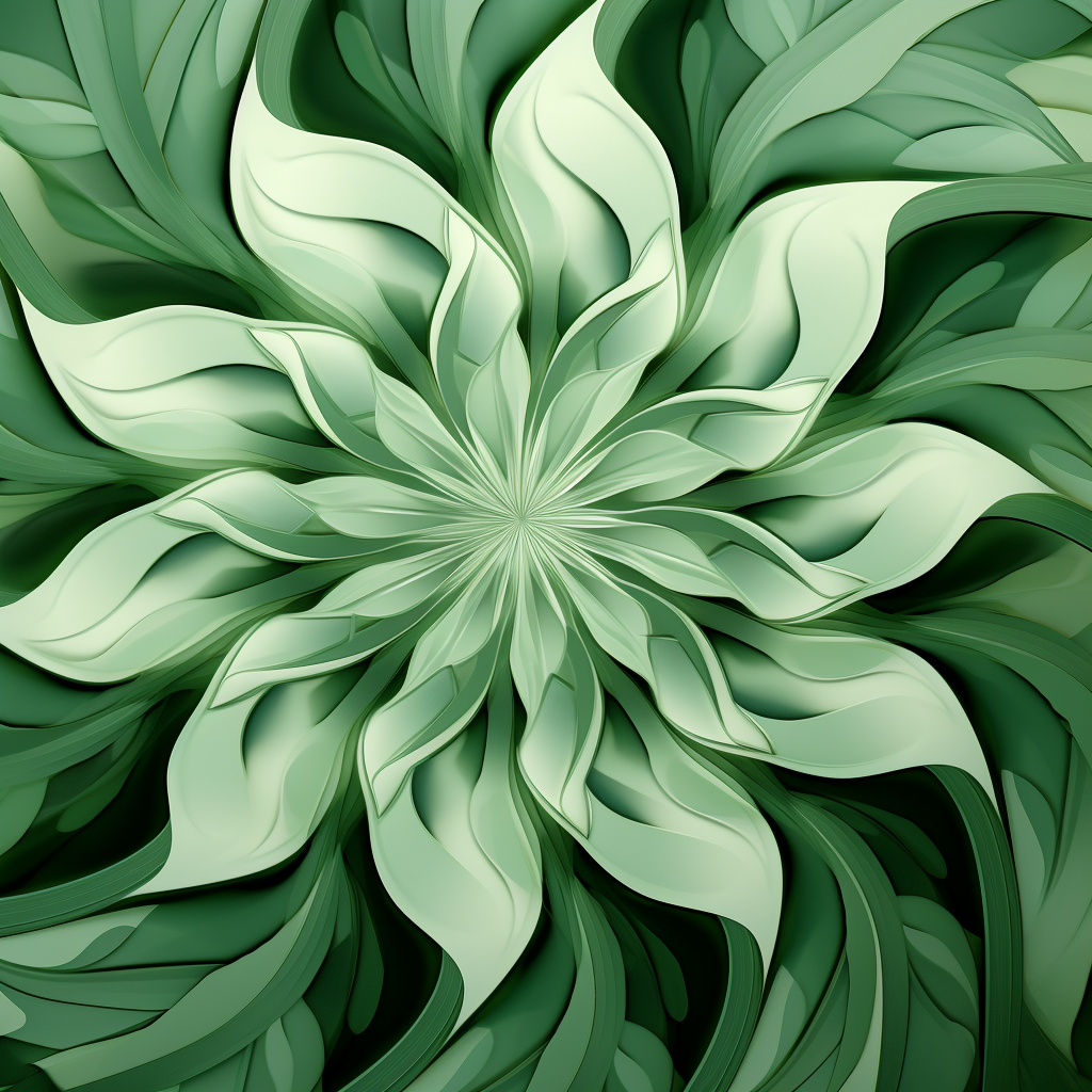 Abstract green cymatic pattern