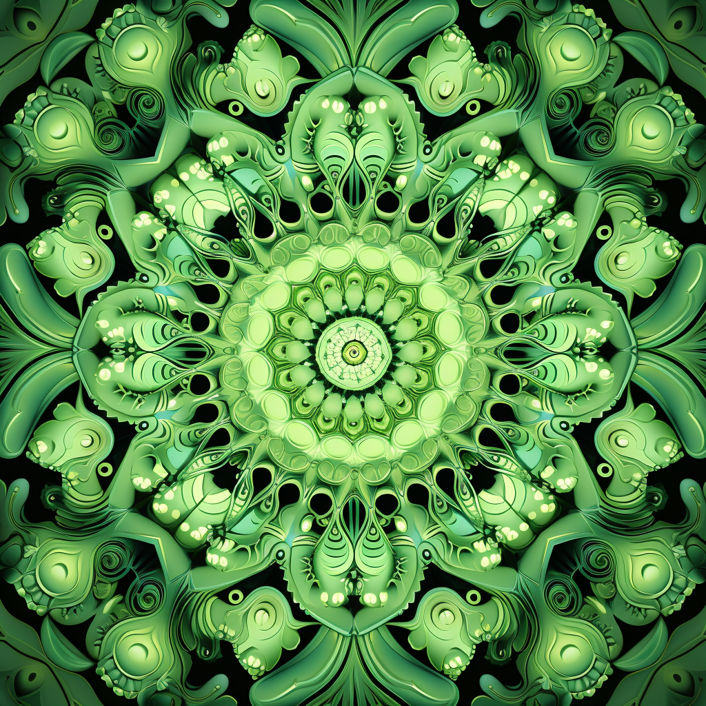 Abstract green cymatic pattern