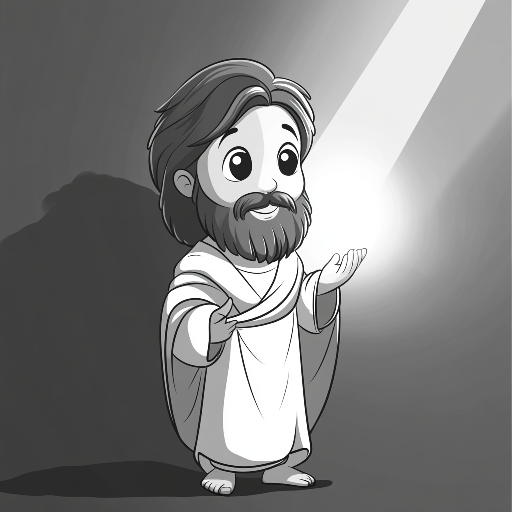 Loving God Cartoon Coloring Page