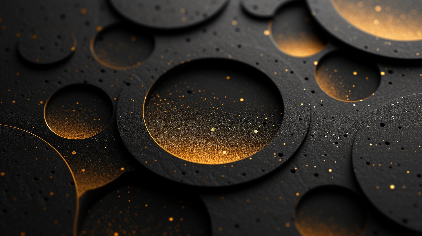 Geometric black gold shapes background