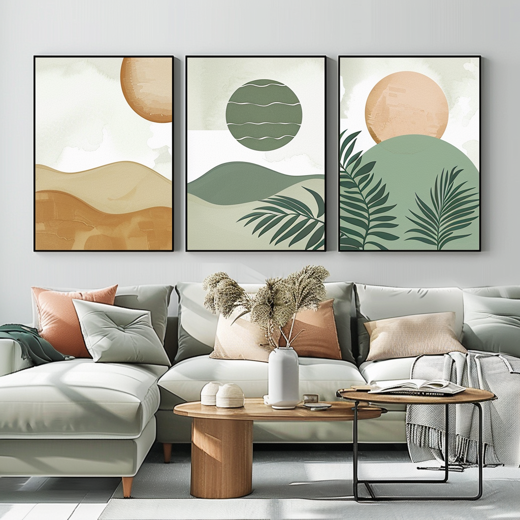 Geometric Boho Canvas Artwork Minimalist Poster