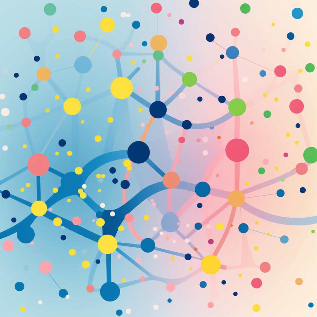 Colorful interconnected data points map