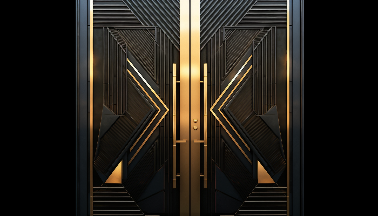 Intricate geometric door design