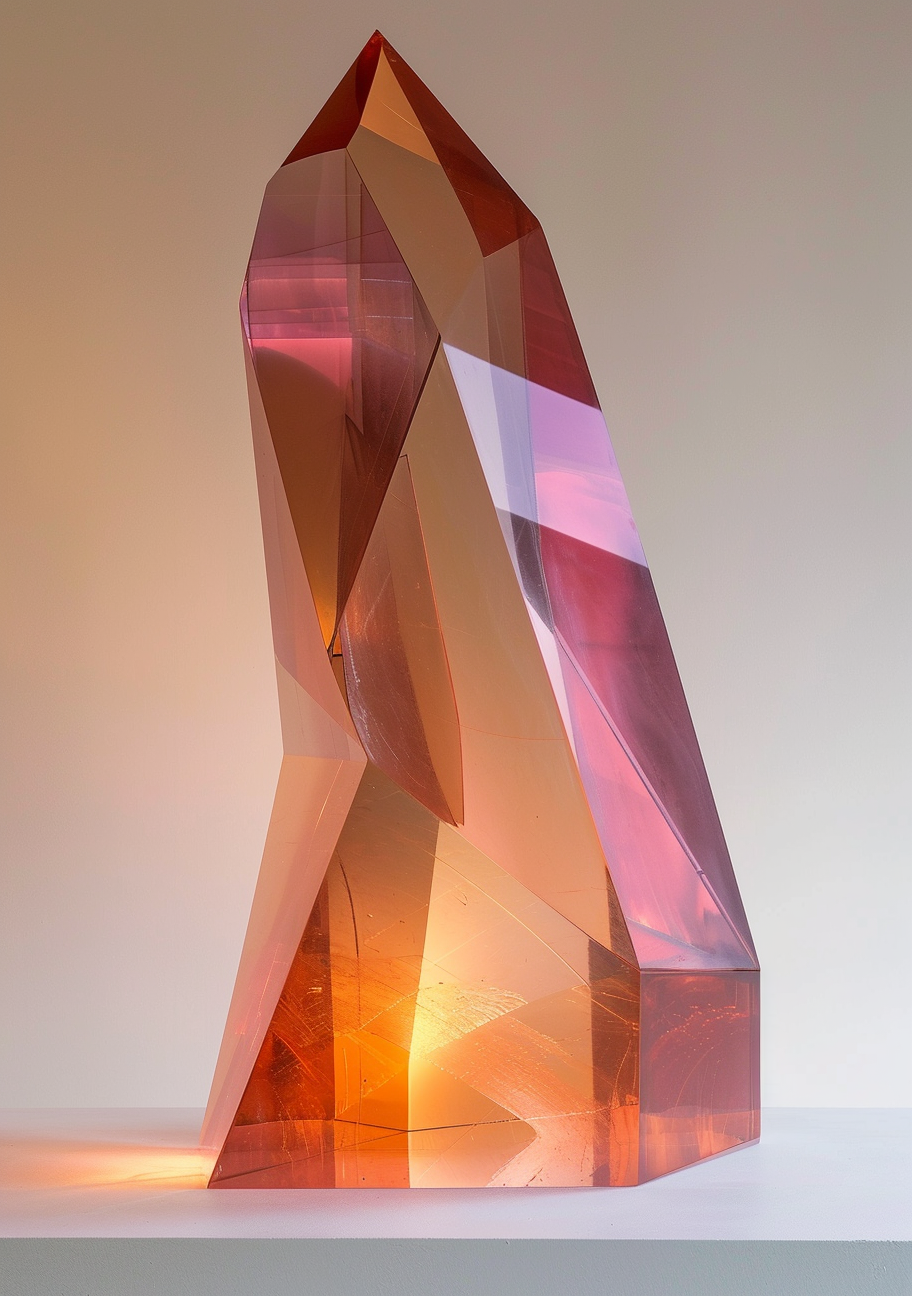 Geometric epoxy perspex sculpture