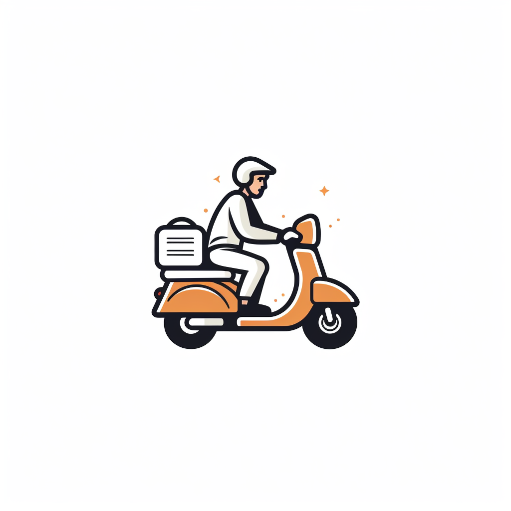 Geometric Food Delivery Logo on White Background