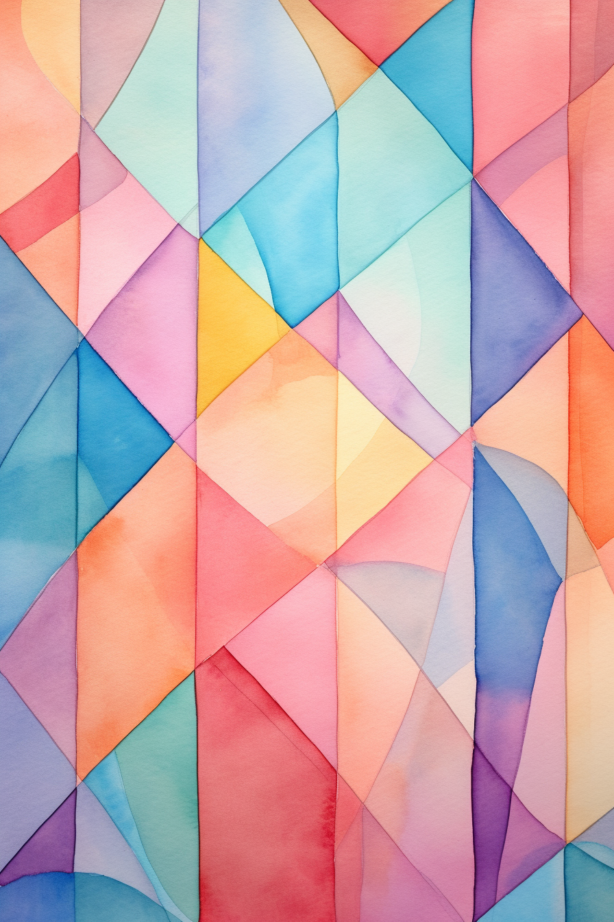 Geometric harmony watercolor abstract