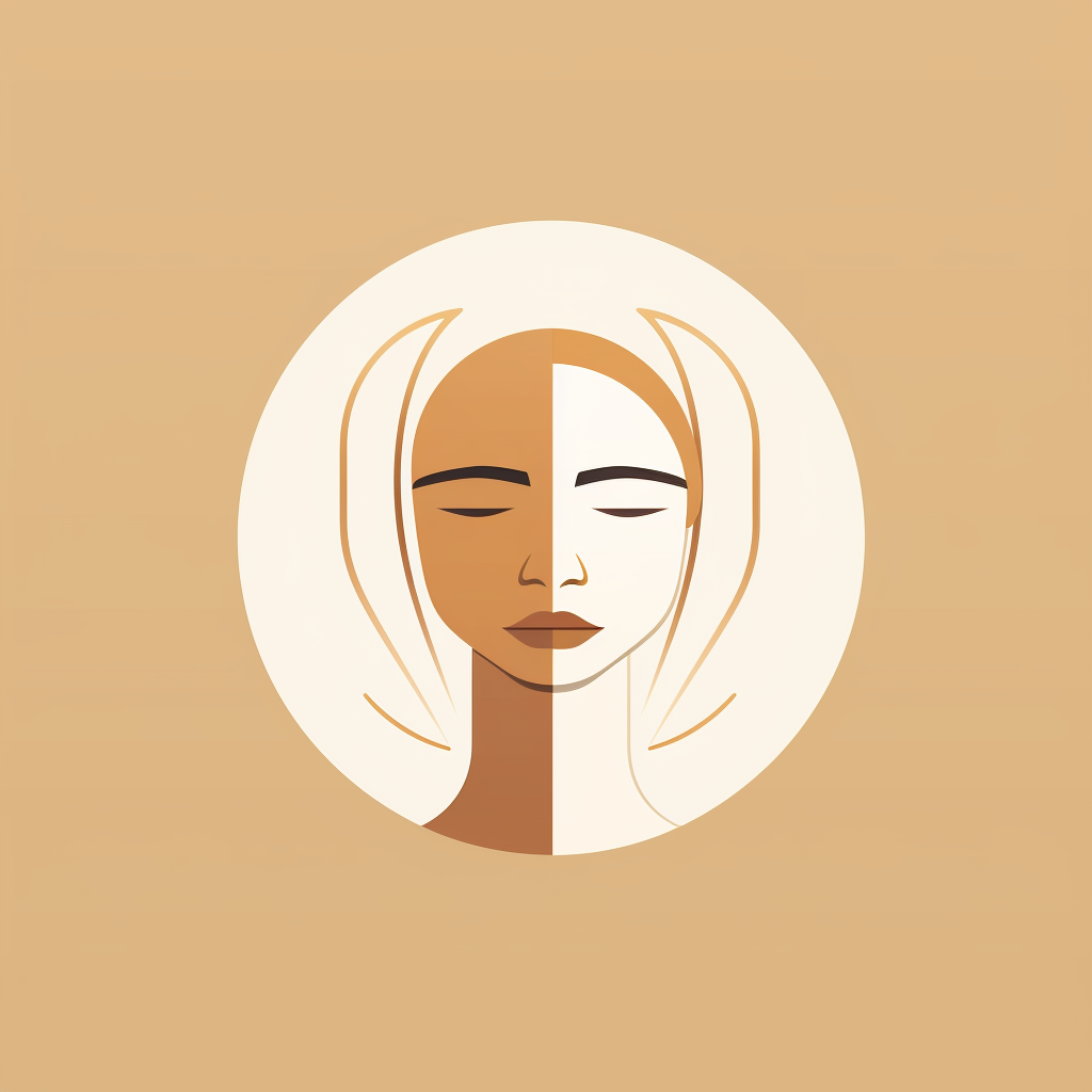 Flat geometric logo for skincare beauty