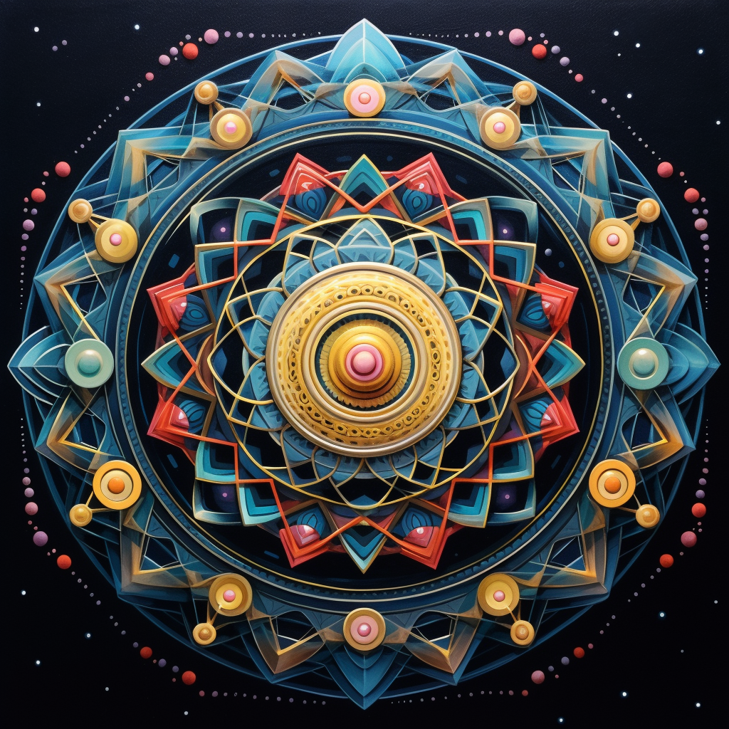 Abstract geometric mandala representing universal growth