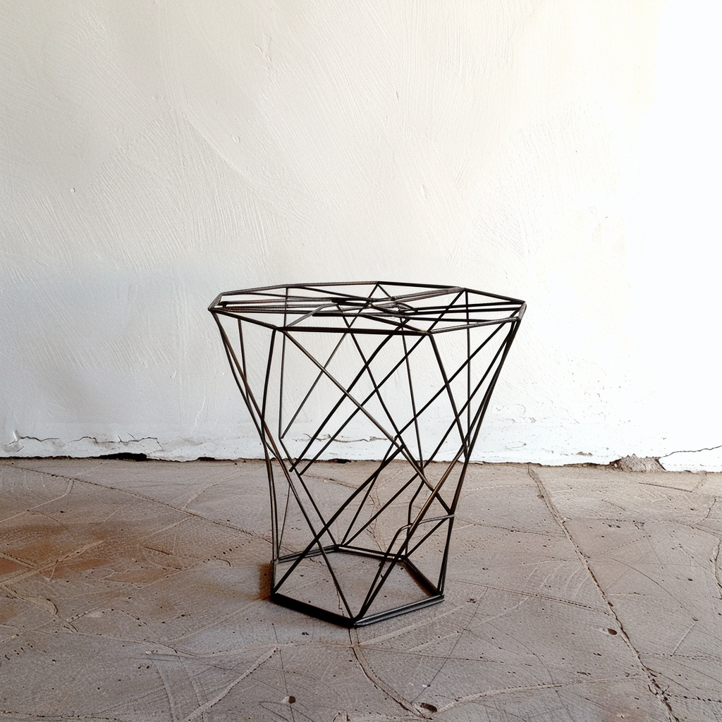 Minimalistic geometric wire stool