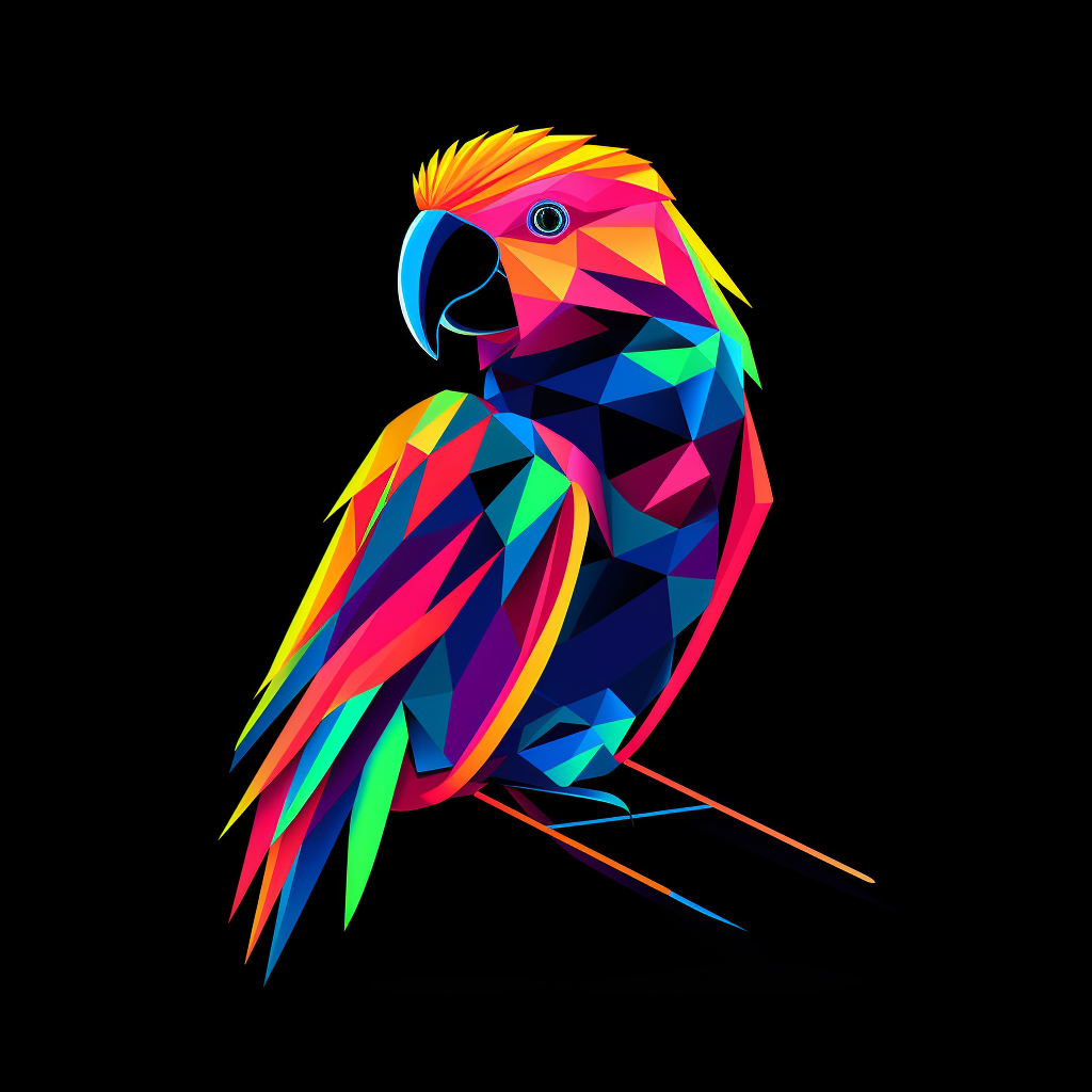 Colorful geometric parrot pattern design