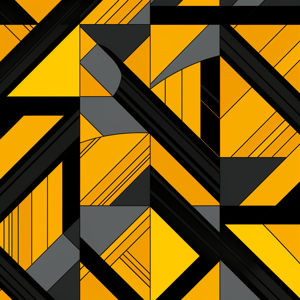 Black and Yellow Geometric Pattern Cartoon