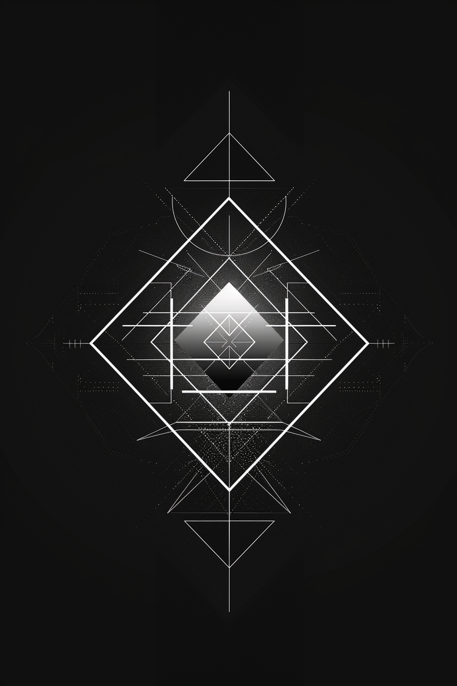 Abstract geometric pattern on dark backdrop