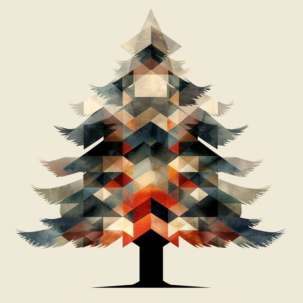 Geometric Pine Tree Pattern Image