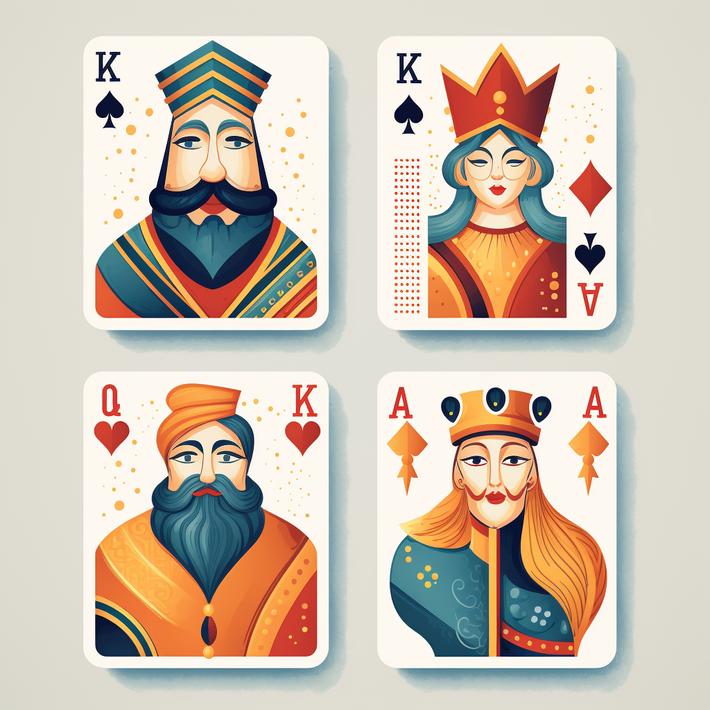 Geometric playing cards characters