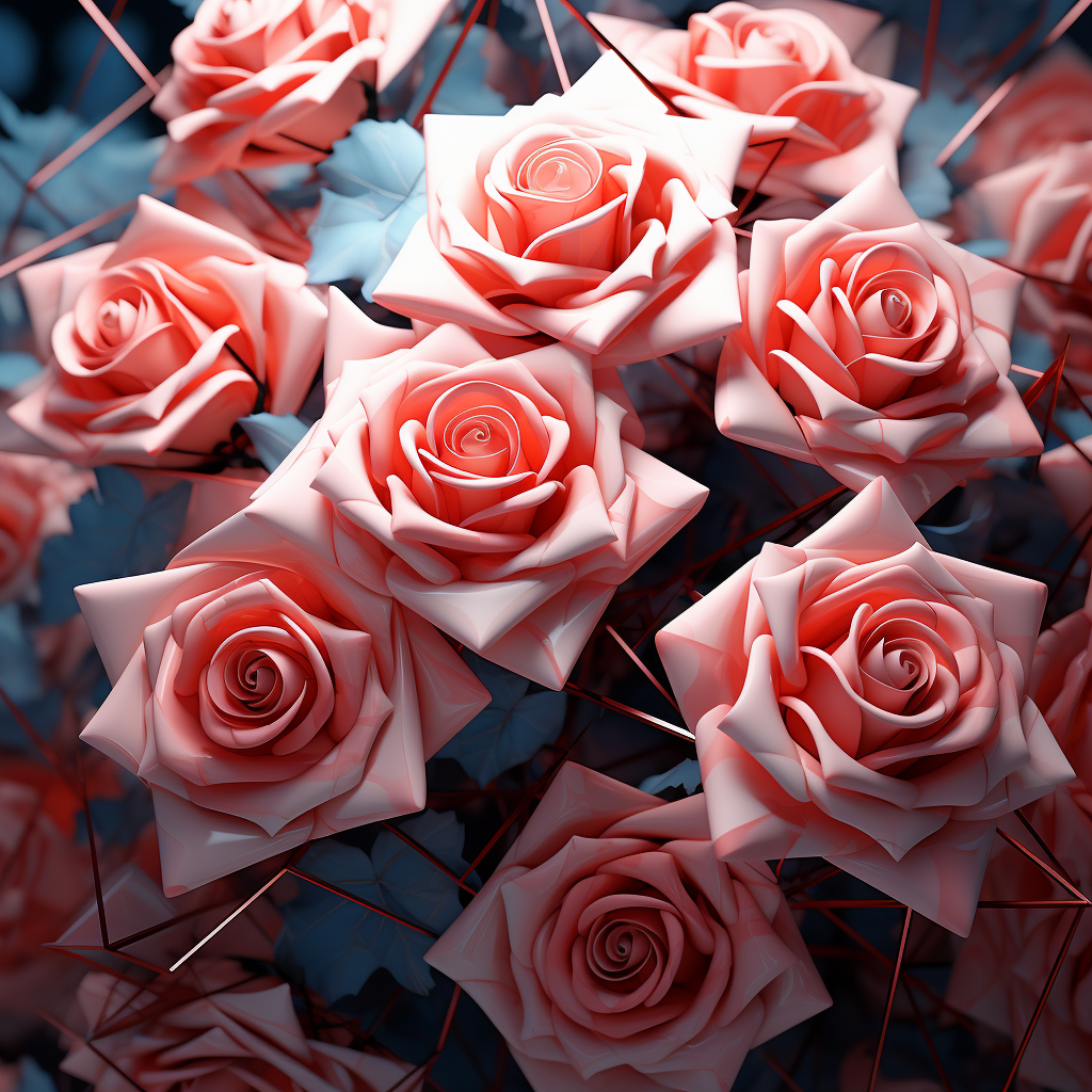 Abstract geometric rose image