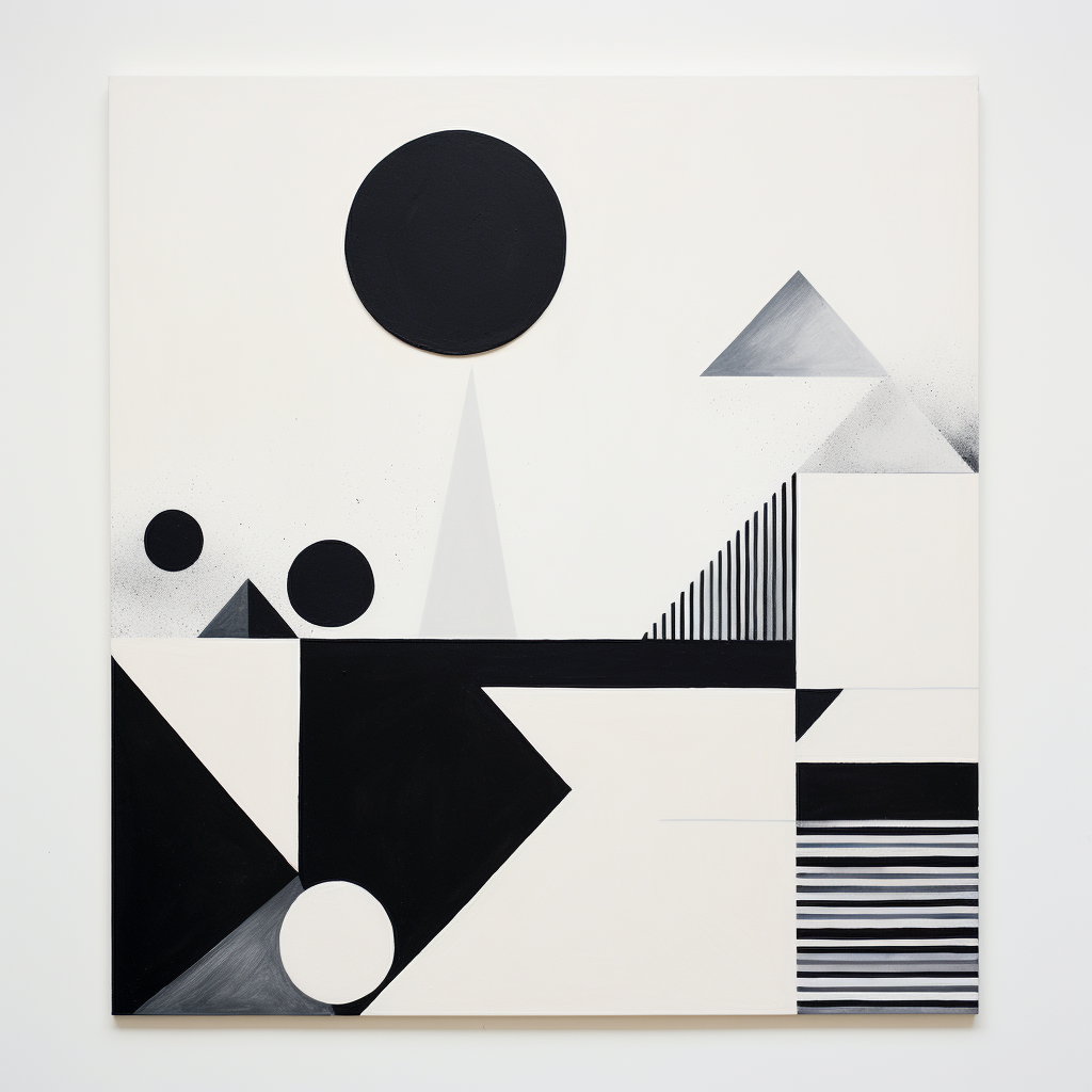 Minimalist Scandinavian Mid-Century Geometric Paintings